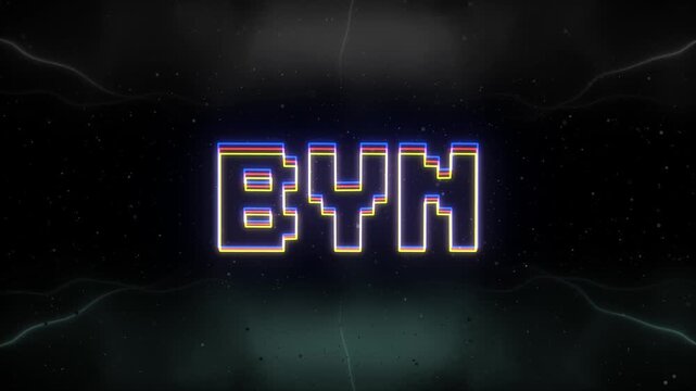 BYN Neon text with retro background