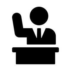 セミナー・研修会を表す人物のシルエットアイコン