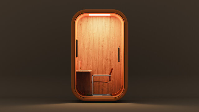 Booth for private work and video calls in modern office space