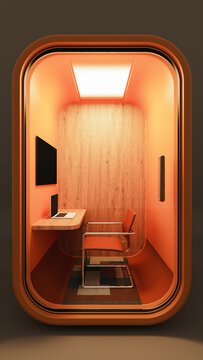 Booth for private work and video calls in modern office space