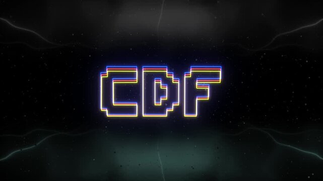 CDF Neon text with retro background