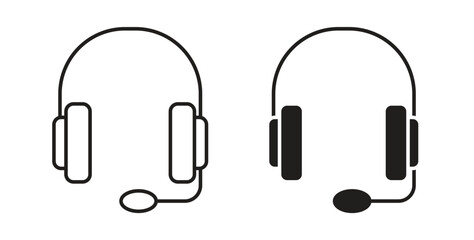Headset icon Thin Collection. Editable Stroke. Suitable for Websites
