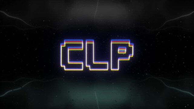 CLP Neon text with retro background