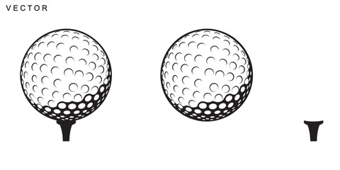 golf ball vector icon, golf ball silhouette, golf ball logo vector illustration on a white background
