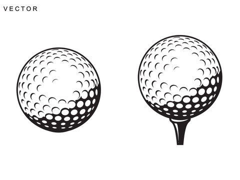 golf ball vector icon, golf ball silhouette,  golf ball logo vector illustration on a white background
