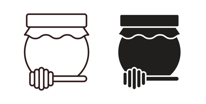 Honey jar icon Thin Collection. Editable Stroke. Suitable for Websites