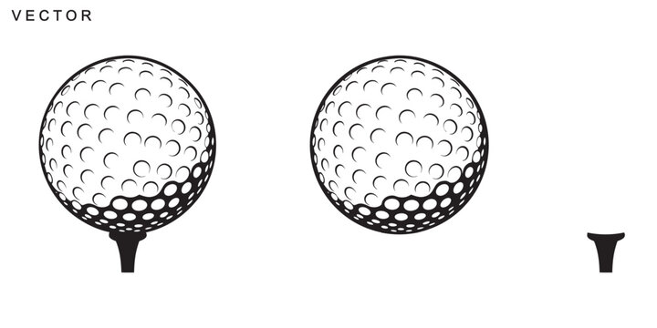 golf ball vector icon, golf ball silhouette,  golf ball logo vector illustration on a white background