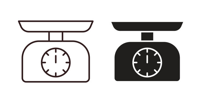 Kitchen scales icon Thin Collection. Editable Stroke. Suitable for Websites