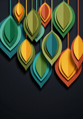 stylized leaf illustration with paper cut effect.