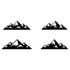 Set of mountains isolated on transparent background