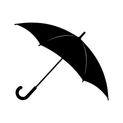 Silhouette of umbrella isolated on transparent background