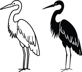 Obraz premium heron silhouette vector