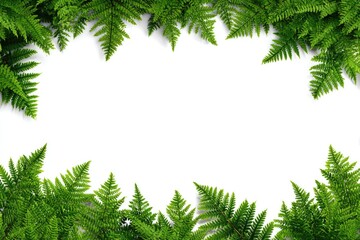Green fern fronds frame a blank white space, creating a natural border (1)