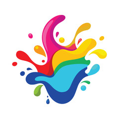 Obraz premium Vibrant Paint Splash Abstract Colorful Liquid Explosion vector illustration