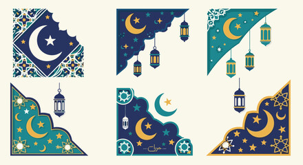 Naklejka premium Element Ramadhan Flat Minimalist Vector Illustration