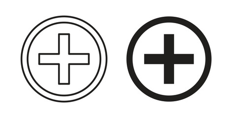 Obraz premium Plus icon Thin Collection. Editable Stroke. Suitable for Websites