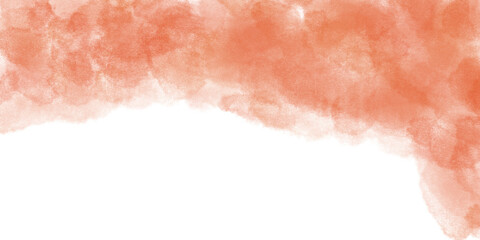 Fototapeta premium Abstract Orange Watercolor Smoke Cloud Texture on Isolated White Background