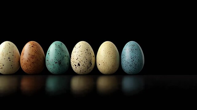 Colorful Easter Eggs in a Row.
