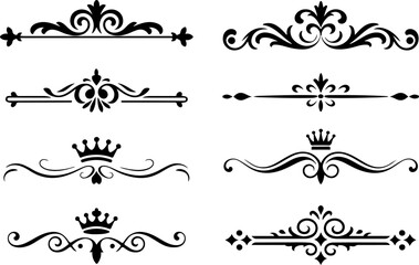 Elegant Vintage Ornamental Flourish & Royal Design Elements Vector Set