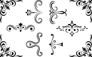Elegant Vintage Ornamental Flourish & Royal Design Elements Vector Set