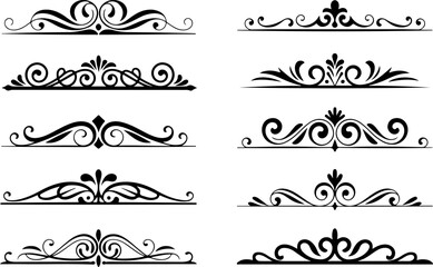 Elegant Vintage Ornamental Flourish & Royal Design Elements Vector Set