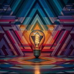 light bulb on yellow background