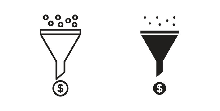 Sales funnel icon Thin Collection. Editable Stroke. Suitable for Websites