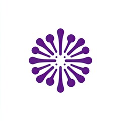 Purple burst design on white background, symmetrical radial pattern evoking growth and energy
