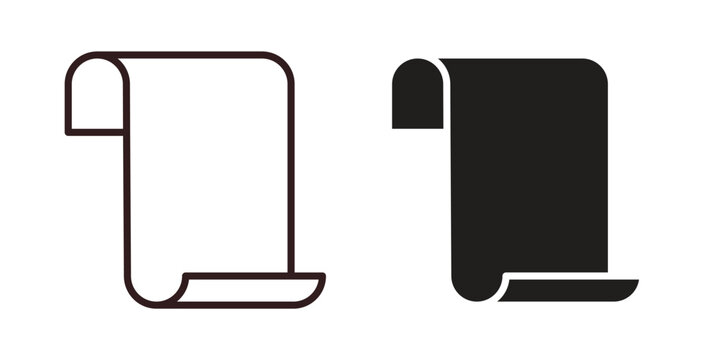 Scroll paper icon Thin Collection. Editable Stroke. Suitable for Websites