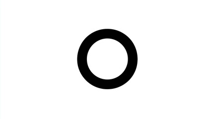 A centered black ring against a clean white backdrop, simple and abstract in design