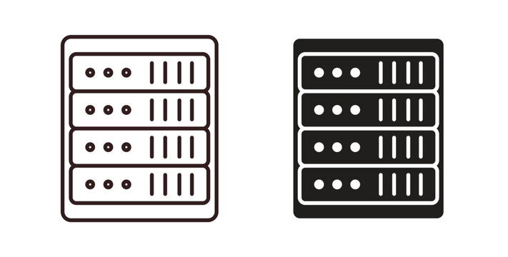 Server rack icon Thin Collection. Editable Stroke. Suitable for Websites