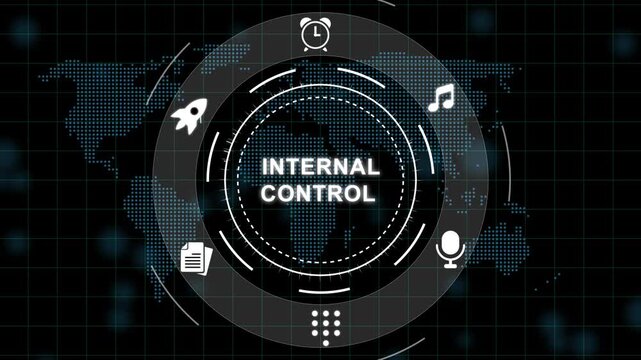 Internal Control Concept with Futuristic Interface and on Dark Background business finance management