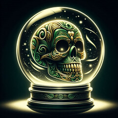 Green Sugar Skulls for a Silent Patron