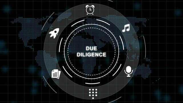 Due Diligence Concept with Infographic on Dark Background business research financial analysis risk assessment