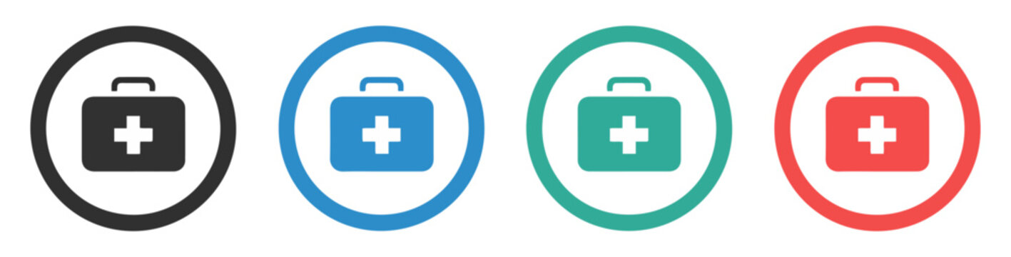 first aid medical kit vector icon