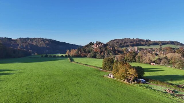 Aerial view of Dunster Castle 