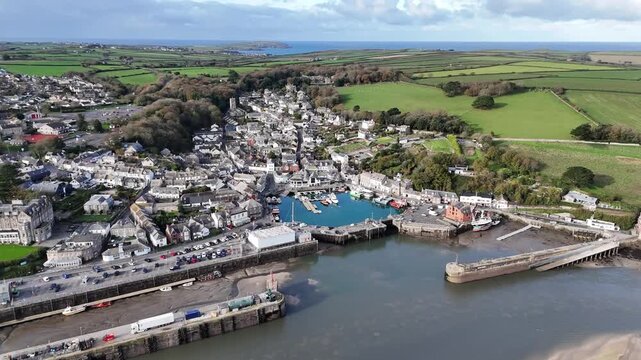 Aerial view over Padstow