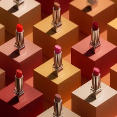 red lipstick isolated on white background