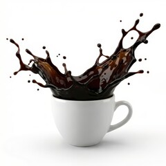 coffee splash isolated on white background 