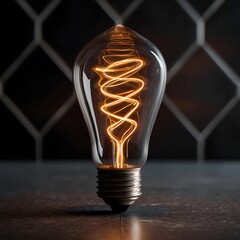 light bulb on black background