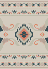 Seamless vintage abstract floral pattern.