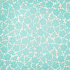 Turquoise seamless tropical floral pattern with hibiscus flowers. Fresh summer background perfect for beach designs, wallpapers, fabrics and exotic decor.