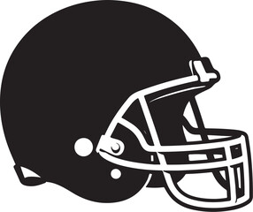 Fototapeta premium Black American football helmet vector illustration, sports equipment graphic icon, isolated on white