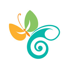 butterfly creating swirl shapes vector art