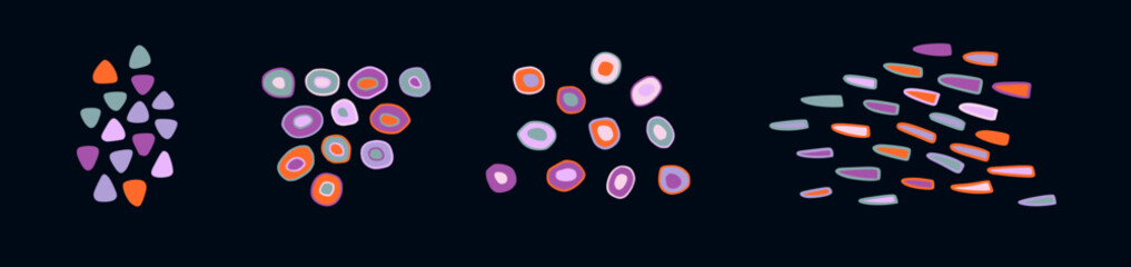 Hand drawn doodle fancy organic shapes, elements and textures. Vector illustration.