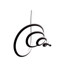 3D rendered Spiral brush stroke illustration graphic hand-drawn art 