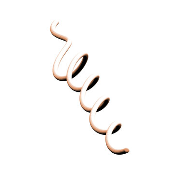 3D rendered Spiral brush stroke illustration grap