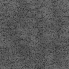 Blue-grey seamless paisley pattern with subtle hand-drawn texture. Calm decorative background ideal for wallpapers, fabrics and modern vintage designs.