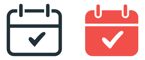 calendar check schedule event icons set © vectomix