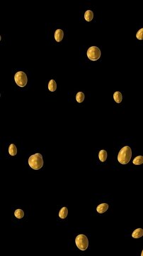 golden eggs falling alpha channel animation,happy easter celebration eggs and gold egg game overlay vertical social media motion design element